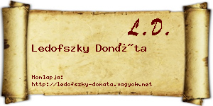 Ledofszky Donáta névjegykártya